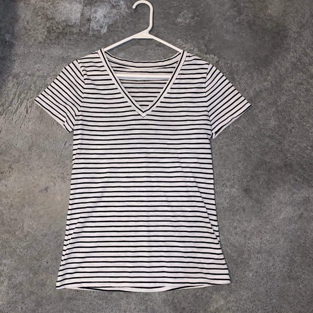 black and white striped shirt